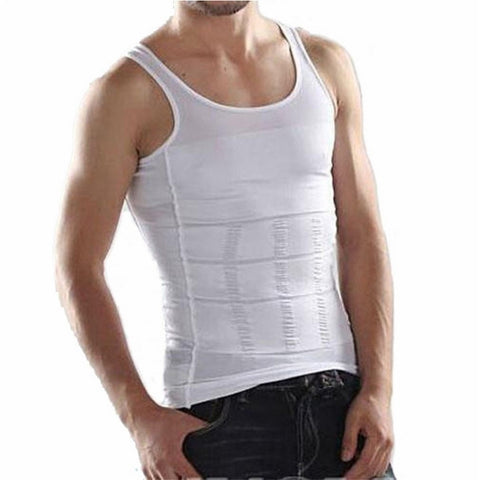 Image of Men Corset Body Slimming Tummy Shaper Vest Belly Waist Girdle Shirt Black/White Shapewear Underwear Waist Girdle Shirts