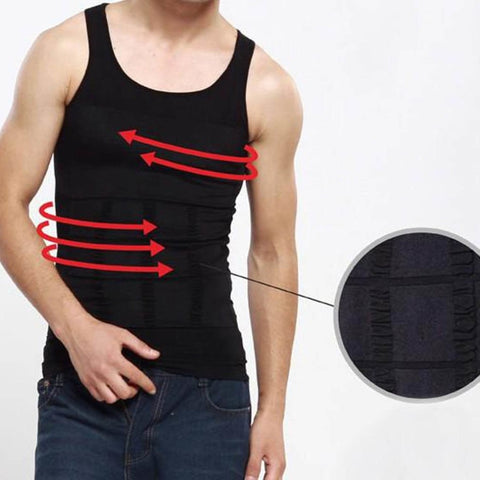 Image of Men Corset Body Slimming Tummy Shaper Vest Belly Waist Girdle Shirt Black/White Shapewear Underwear Waist Girdle Shirts